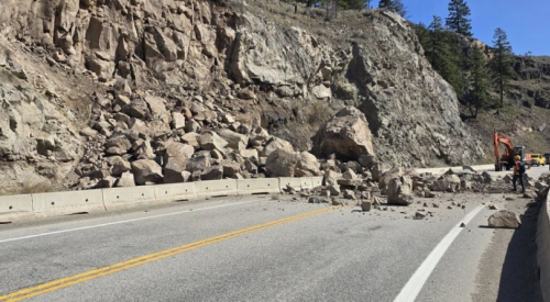 Hwy 3A partially reopens after rock slide in the South Okanagan