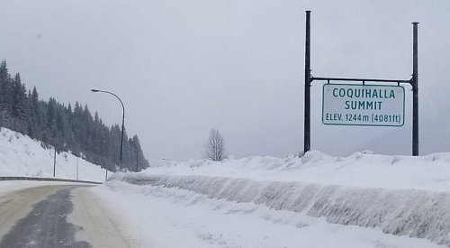 Snowfall warnings in place along Okanagan Connector, Hwy 1 and Coquihalla